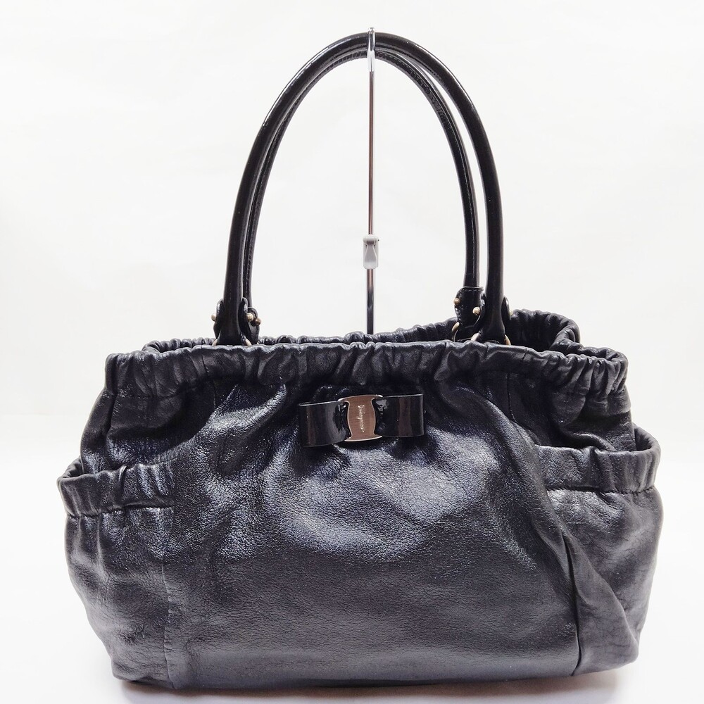 No Tariff Ferragamo Hand Bag Black #196753F69